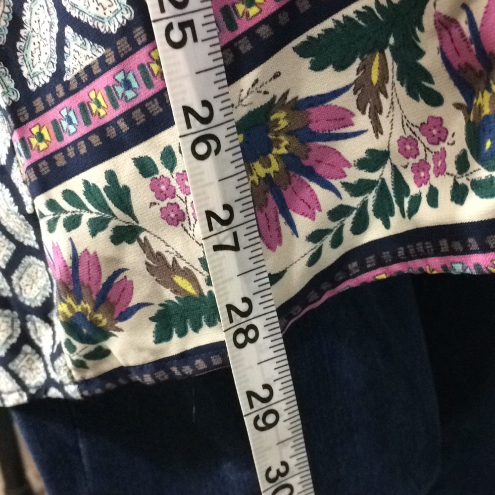 Ing Geometric blouse L floral trim - Picture 6 of 8